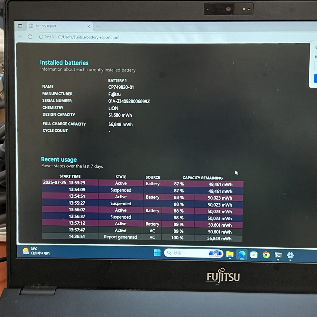 Fujitsu LIFEBOOK U938/S FMVU14001 使っていて突然落ちた